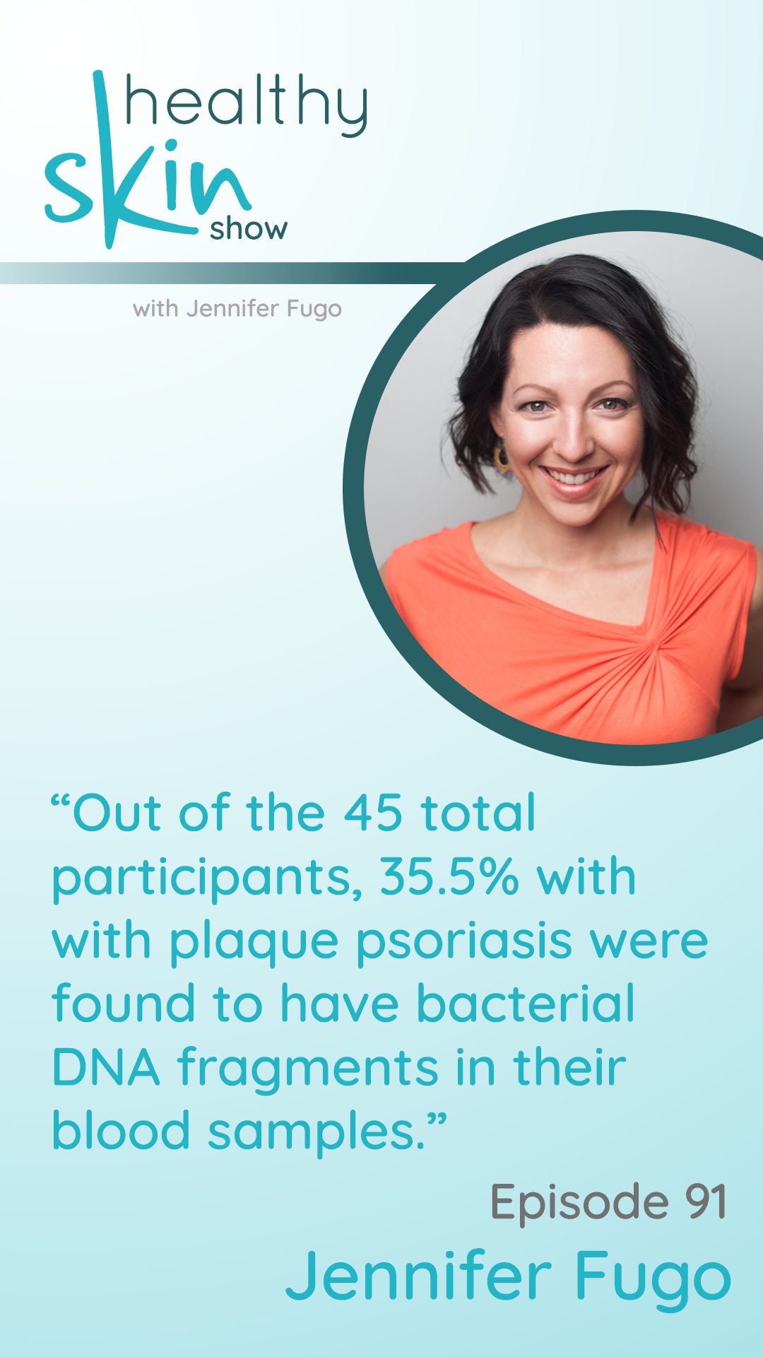 Out of the 45 total participants, 35.5% with with plaque psoriasis were found to have bacterial DNA fragments in their blood samples.