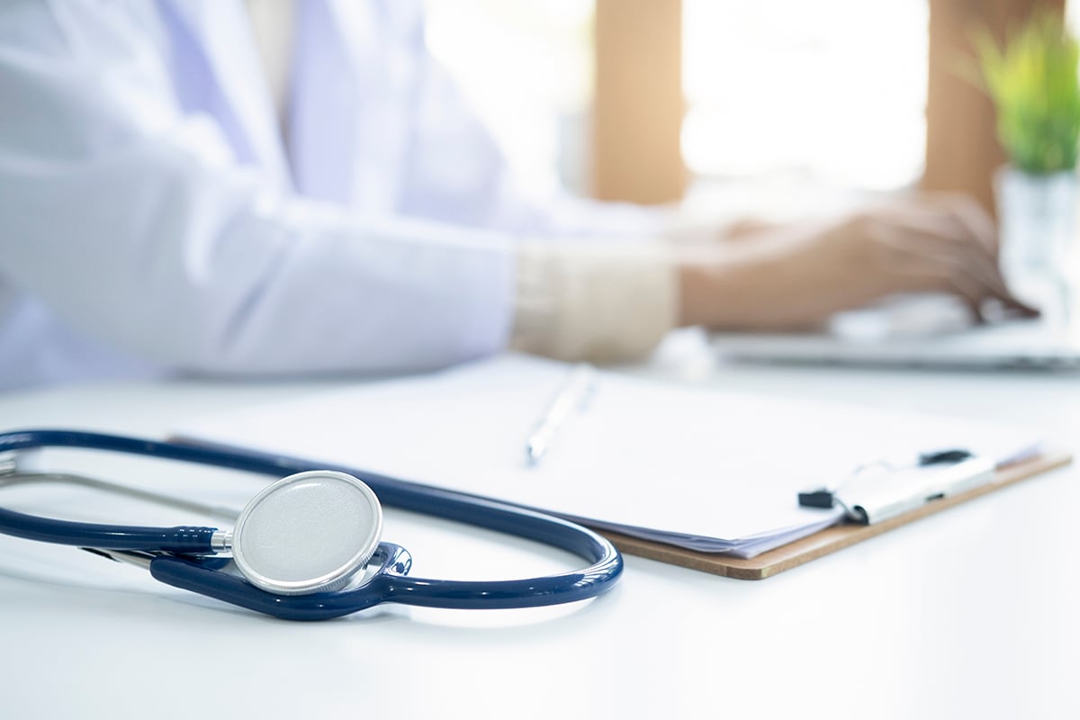 doctor working at their desk