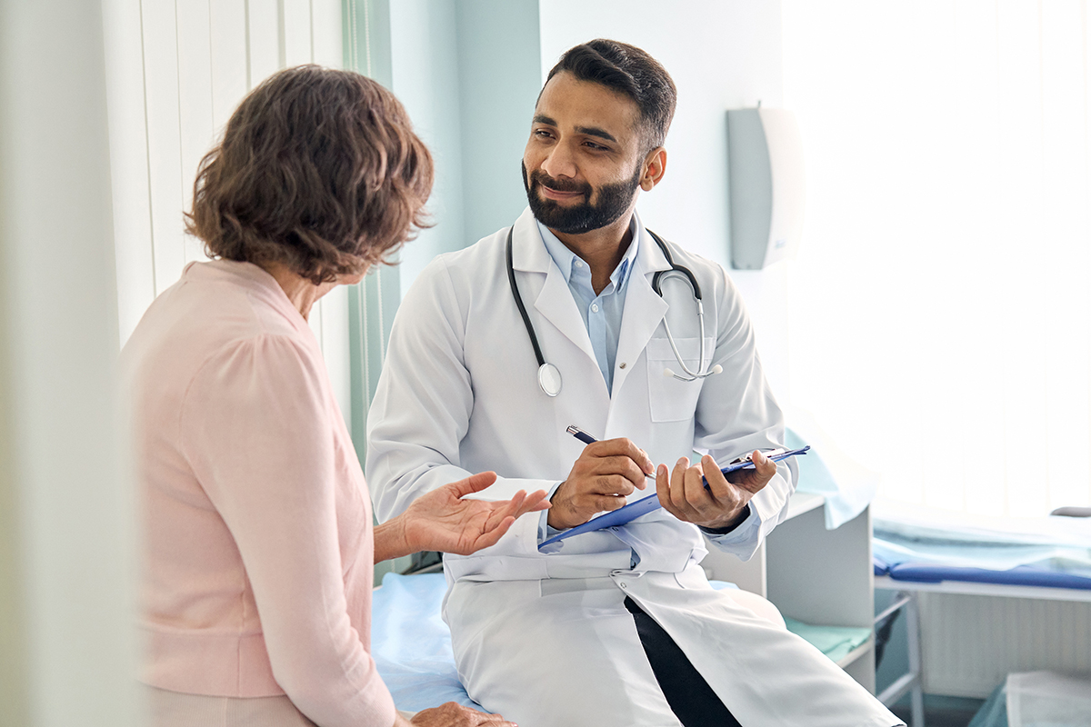 doctor talking to patient about HS Treatment