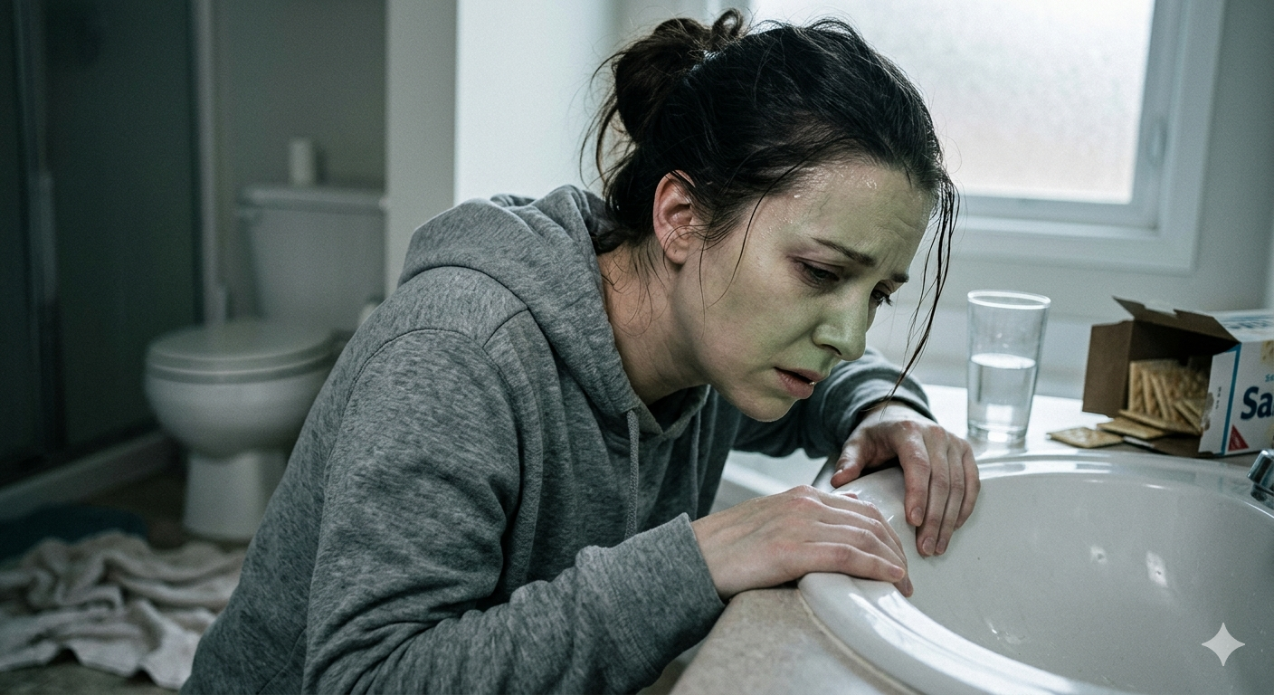 woman with nausea