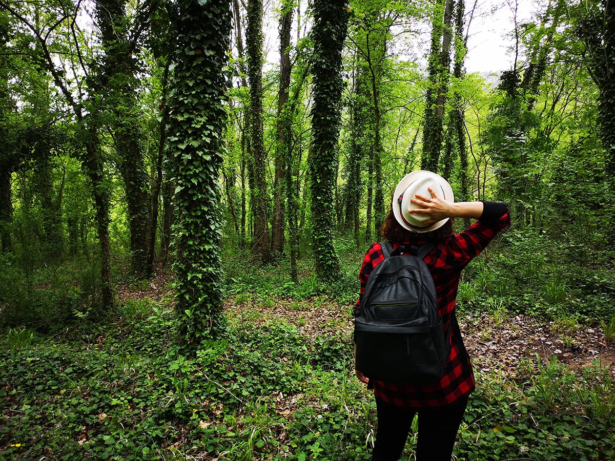 woman on a journey alone